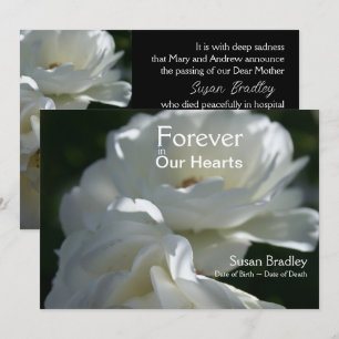 Roses Forever in Our Hearts Memorial Service Invitation