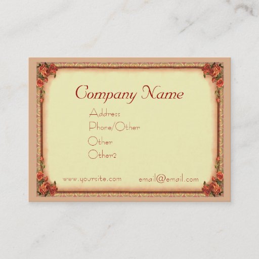 Customizable ROSES & FRAME by SHARON SHARPE Business Card Templates