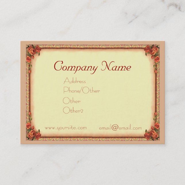 ROSES & FRAME by SHARON SHARPE Business Card (Front)