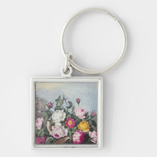 Roses, from 'The Temple of Flora' Keychain (Front)