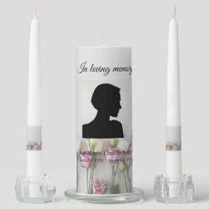 Roses funeral memorial pillar/ taper unity candle set