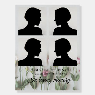 Roses funeral welcome sign foam bord collage