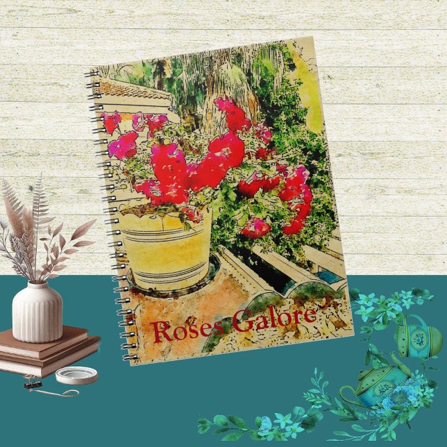 Roses Galore Watercolor Photo Gardener Notebook (Roses Galore Watercolor Photo Gardener Notebook)