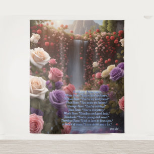Roses Garden Waterfall The Floriography Customized Tapestry