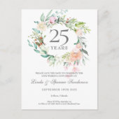 Roses Garland 25th Anniversary Save the Date Announcement Postcard (Front)