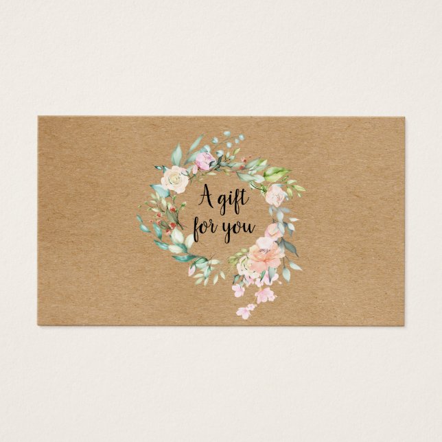Roses Garland Rustic Kraft Gift Certificate (Front)