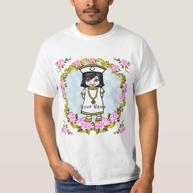 Roses Girl Nurse T-Shirt (Front)