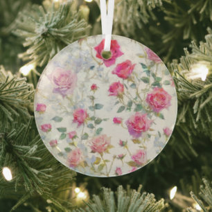 Roses Glass Ornament