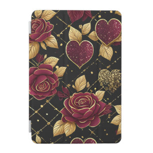 Roses & Glitter Hearts iPad Mini Cover