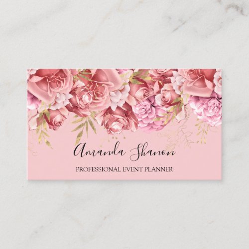 Roses Gold Powder Event Planner QR CODE Logo  Business Card