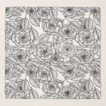 Roses hand drawn pattern scarf<br><div class="desc">Hand drawn vector pattern with roses in black and white.</div>