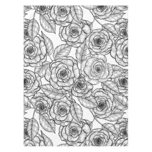 Roses hand drawn pattern tablecloth