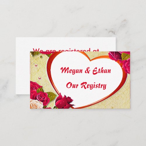 Roses  Heart Frame Image Registry Card