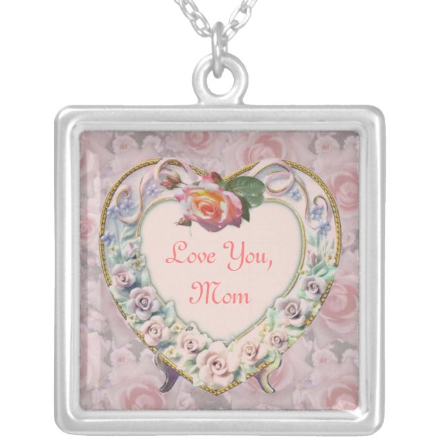 Roses Heart Frame - Mother's Day Necklace (Front)