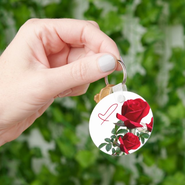 Roses Heart Keyring Wedding Favor (Hand)