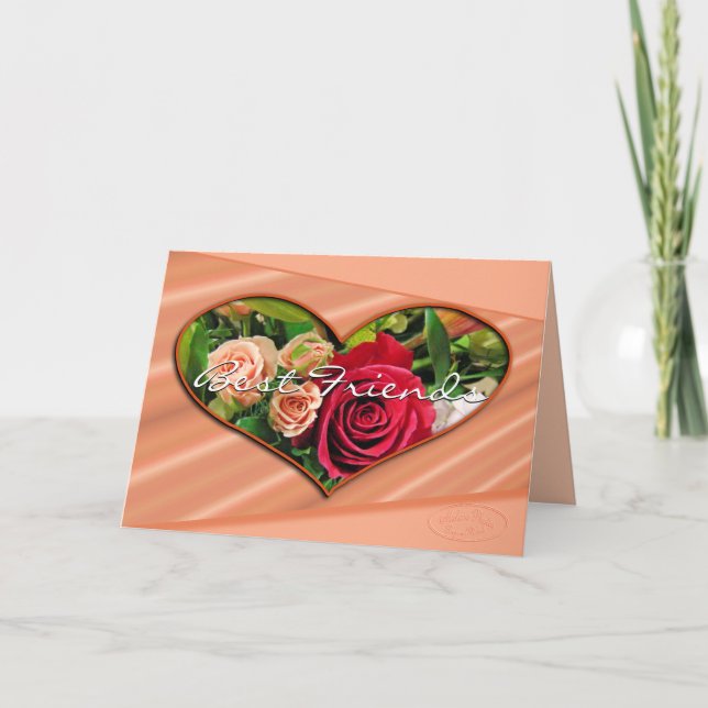 Roses & Hearts Best Friends card- any occasion Thank You Card (Front)