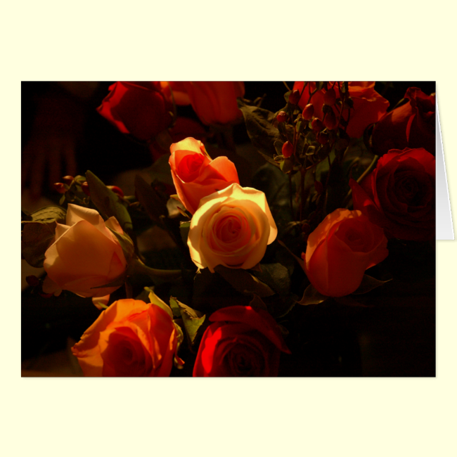 Roses I - Orange, Red and Gold Glory Card