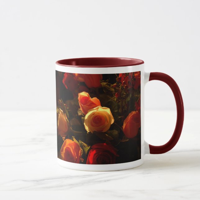 Roses I - Orange, Red and Gold Glory Mug (Right)