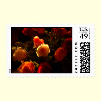 Roses I - Orange, Red and Gold Glory Postage Stamps
