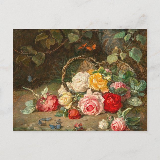Roses in a Basket – Josef Neugebauer Postcard (Front)