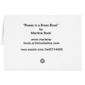 "Roses in a Brass Bowl" (Back Horizontal)