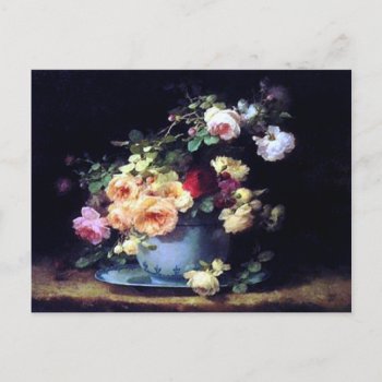 Roses In A Porcelain Bowl By Emilie Vouga Postcard by LeAnnS123 at Zazzle
