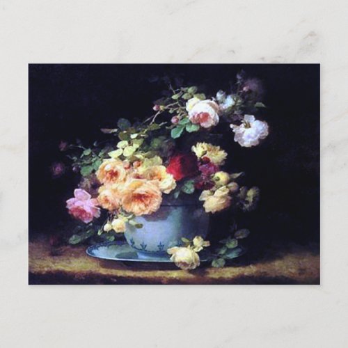 Roses in a Porcelain Bowl by Emilie Vouga Postcard