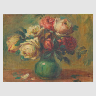 Roses in a Vase by Pierre-Auguste Renoir Tissue Paper