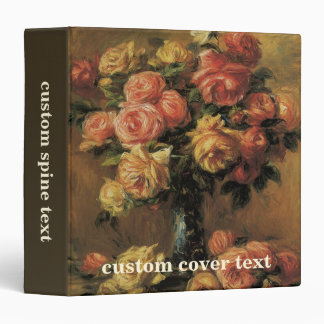 Roses in a Vase by Pierre Renoir, Vintage Fine Art 3 Ring Binder