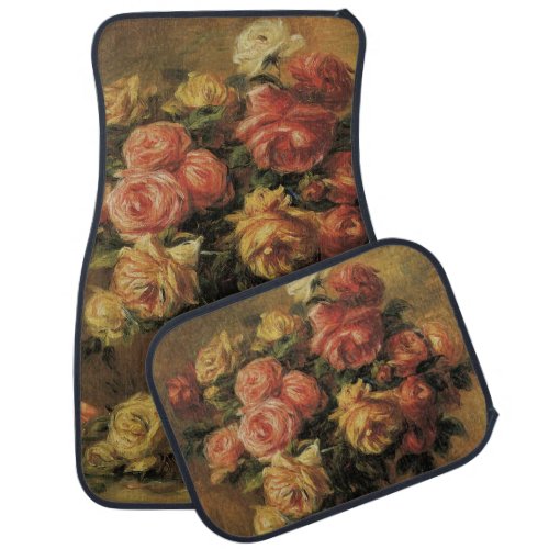 Roses in a Vase by Pierre Renoir Vintage Fine Art Car Floor Mat