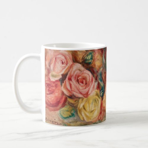 Roses in a Vase by Pierre Renoir Vintage Fine Art Coffee Mug