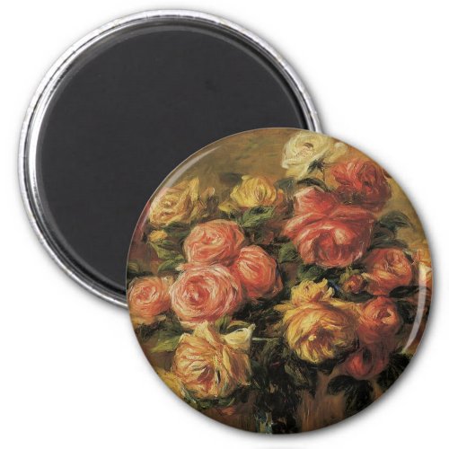 Roses in a Vase by Pierre Renoir Vintage Fine Art Magnet
