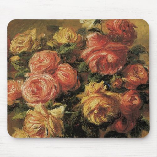 Roses in a Vase by Pierre Renoir Vintage Fine Art Mouse Pad