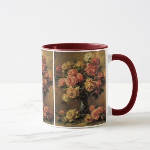 Roses in a Vase by Pierre Renoir Vintage Fine Art Mug