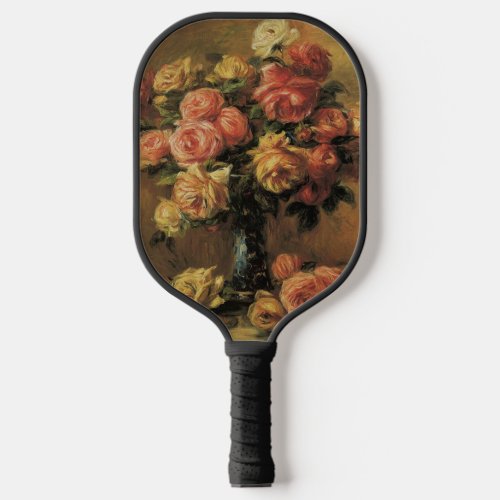 Roses in a Vase by Pierre Renoir Vintage Fine Art Pickleball Paddle