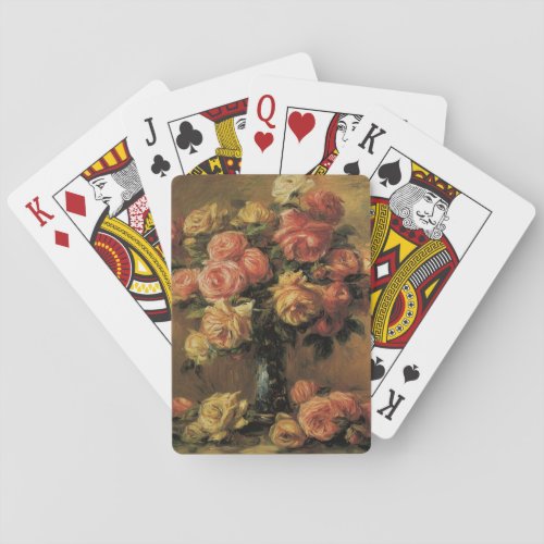 Roses in a Vase by Pierre Renoir Vintage Fine Art Poker Cards