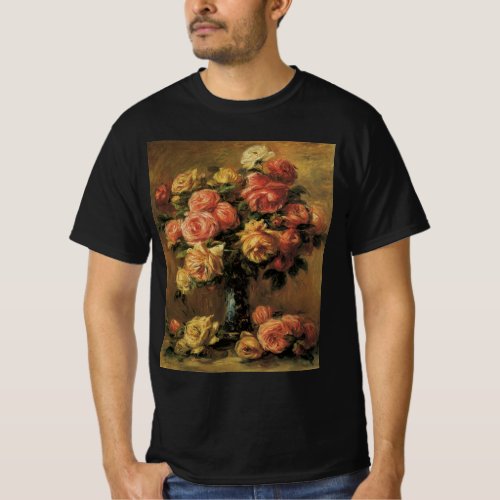 Roses in a Vase by Pierre Renoir Vintage Fine Art T_Shirt