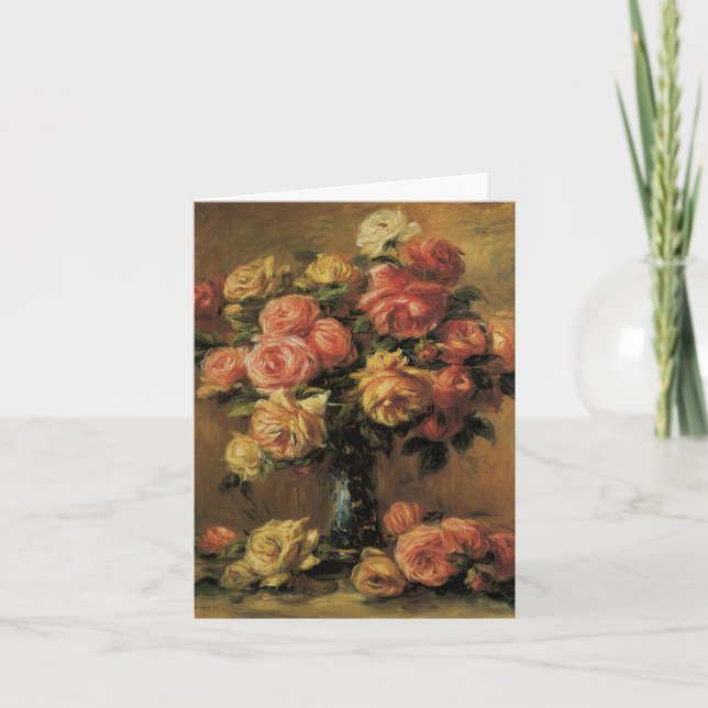 Roses in a Vase by Pierre Renoir, Wedding Thank You Card (Front)