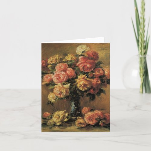 Roses in a Vase by Pierre Renoir Wedding Thank You Card