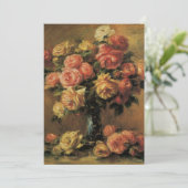 Roses in a Vase by Renoir, Floral Bridal Shower Invitation (Standing Front)