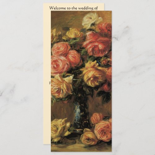 Roses in a Vase by Renoir Vintage Floral Wedding Program