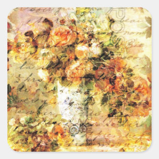 Roses in a Vase Square Sticker