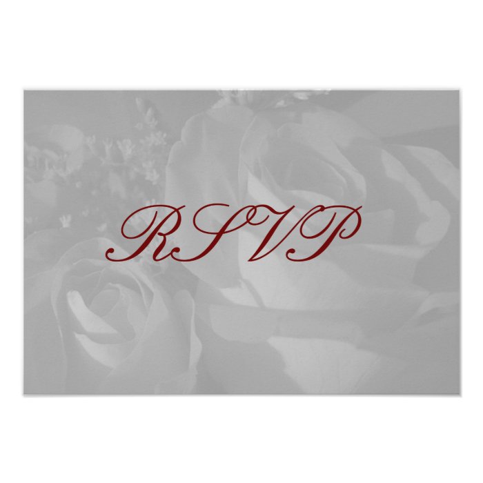 "Roses In Black and White"   RSVP [a] Custom Invitation