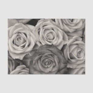 Roses in Black & White Decoupage Tissue Paper