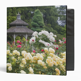 Roses in bloom and Gazebo Rose Garden at the Binder