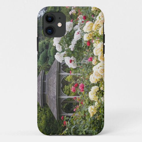 Roses in bloom and Gazebo Rose Garden at the iPhone 11 Case