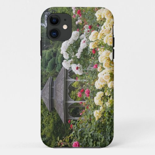 Roses in bloom and Gazebo Rose Garden at the iPhone 11 Case