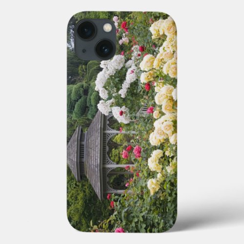 Roses in bloom and Gazebo Rose Garden at the iPhone 13 Case