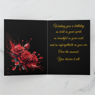 Roses in Bloom - Elegant Birthday Card