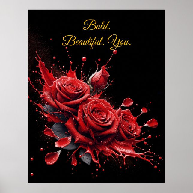 Roses in Bloom - Elegant Birthday Poster (Front)